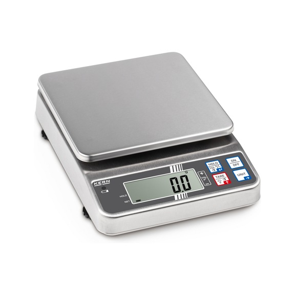 KERN stainless steel bench scale FOB 3K1 Weighing range 3000 g Reading 1 g - Stainless steel bench scale FOB