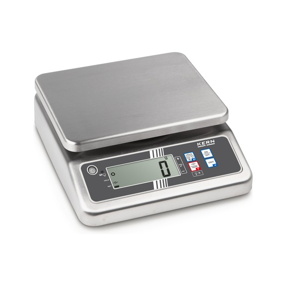 KERN stainless steel bench scale FOB 6K-3LM Weighing range 6000 g Reading 2 g - Stainless steel bench scale FOB