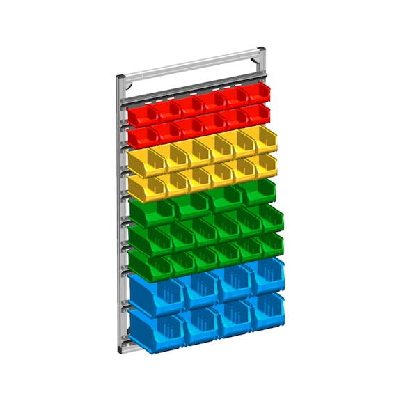 ALLIT ProfiPlus Depot-L 48 Stapelsichtboxen-Wandregal komplett best&uuml;ckt hoch - Stapelsichtboxen-St&auml;nderregal ProfiPlus Depot-L WH 48