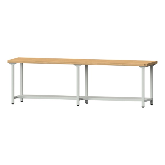 Work table, model 91, BMP 50 mm, RAL 7035, 850 x 2800 x 700 mm - Working table 2800 mm static