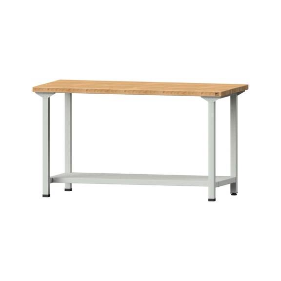 Arbeitstisch, Modell 51, BMP 40 mm, RAL 7035, 840 x 1500 x 700 mm - Arbeitstisch 1500 mm statisch