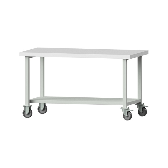 Work table, model 161, KSP 50 mm, RAL 7035, 850 x 1500 x 800 mm - Working table 1500 mm movable