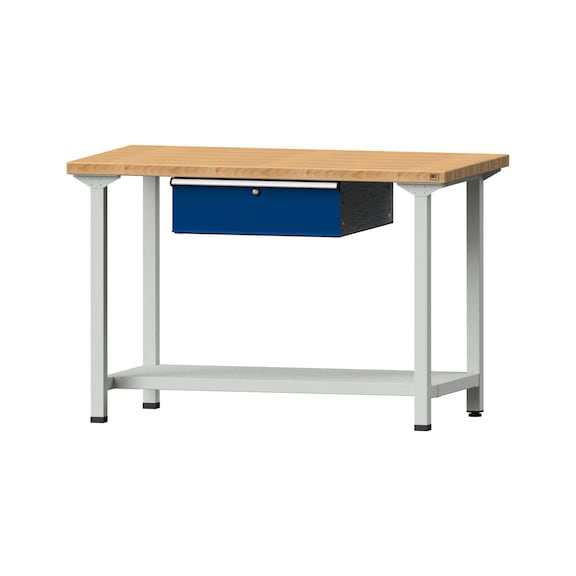 Work table, model 33, BMP 40 mm, RAL 7035/RAL 5010, 840 x 1270 x 700 mm - Working table 1270 mm static