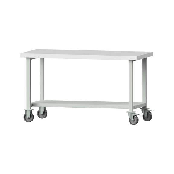 Work table, model 61, KSP 50 mm, RAL 7035, 850 x 1500 x 700 mm - Working table 1500 mm movable