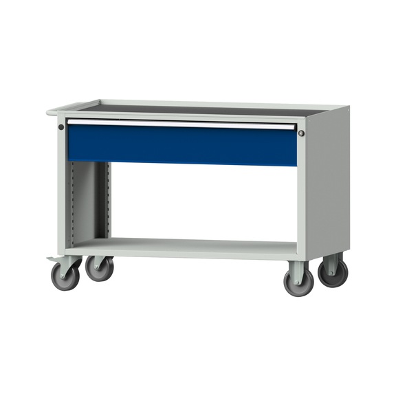 Workshop trolley V/T, model 151, storage tray, RAL 7035/RAL 5010, height 750 mm - Drawer for cabinet