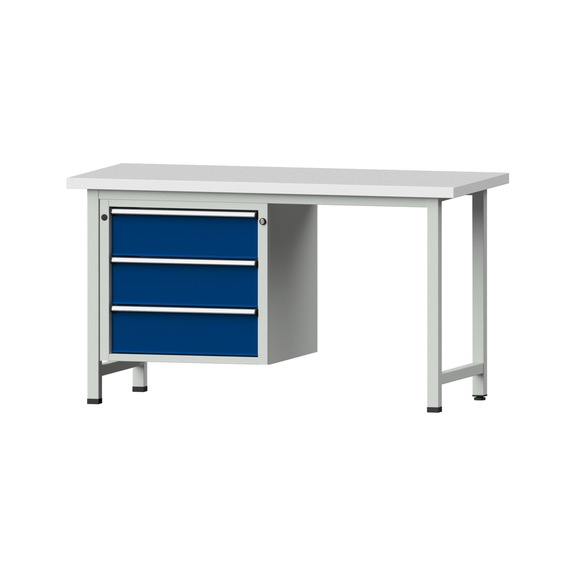 Combination workbench V/T-BL1500/2000 mm Model 706 KSP 40 mm RAL 7035/5010, 840 x 1500 x 700 - Combination workbench 1500 mm models 501 V - 709 V