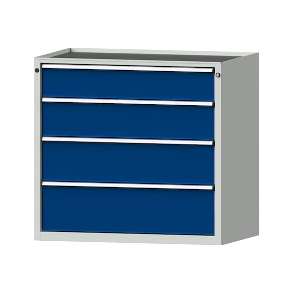 Drawer cabinet V1060 model 3003 Storage tray RAL 7035/5010 Height 980 mm, 200 kg - Cupboard with drawers (storage equipment, workshop)