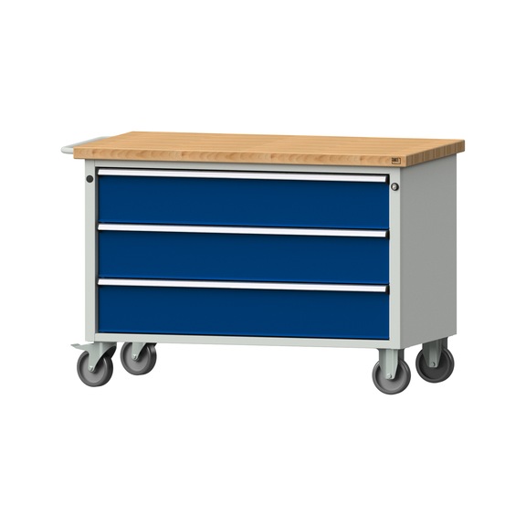 Workshop trolley V/T, model 153, BMP 40 mm, RAL 7035/RAL 5010, height 790 mm - Workshop trolley