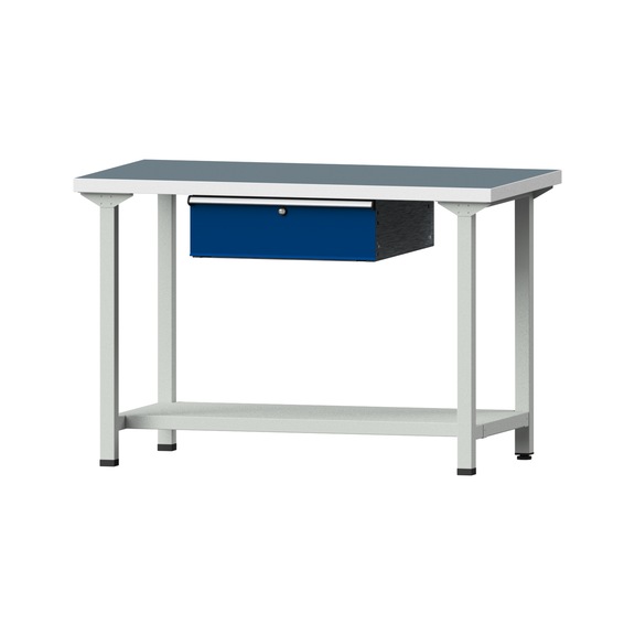 Work table, model 33, UBP 40 mm, RAL 7035/RAL 5010, 840 x 1270 x 700 mm - Working table 1270 mm static