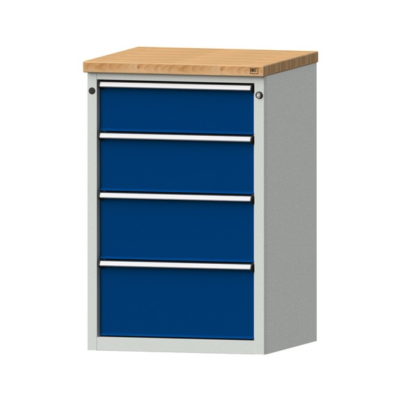 Side cabinet BL, model 404, BMP 40 mm, RAL 7035/RAL 5010, height 1020 mm - Workshop cupboard