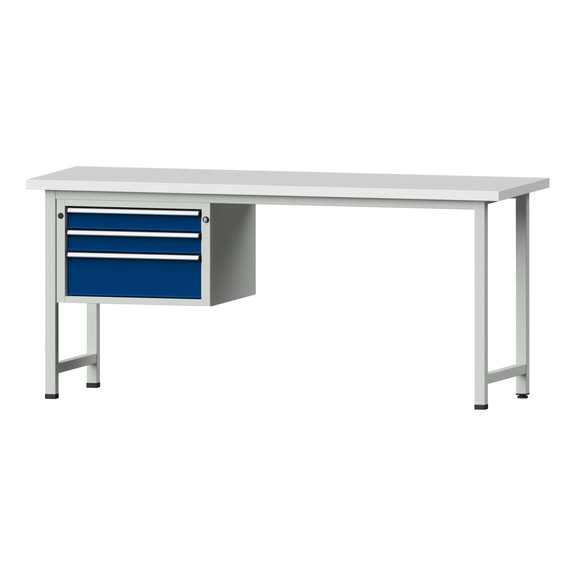 Combination workbench V/T-BL1500/2000 mm Model 623 KSP 40 mm RAL 7035/5010, 890 x 2000 x 700 - Combination workbench 2000 mm models 521 V - 726 V