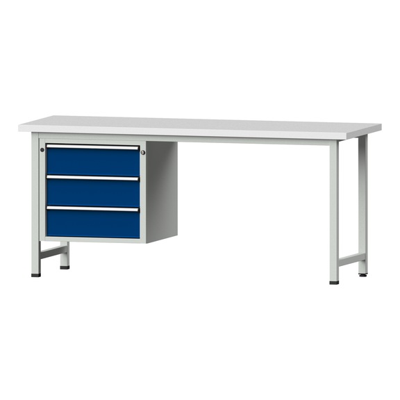 Combination workbench V/T-BL1500/2000 mm Model 726 KSP 40 mm RAL 7035/5010, 890 x 2000 x 700 - Combination workbench 2000 mm models 521 V - 726 V