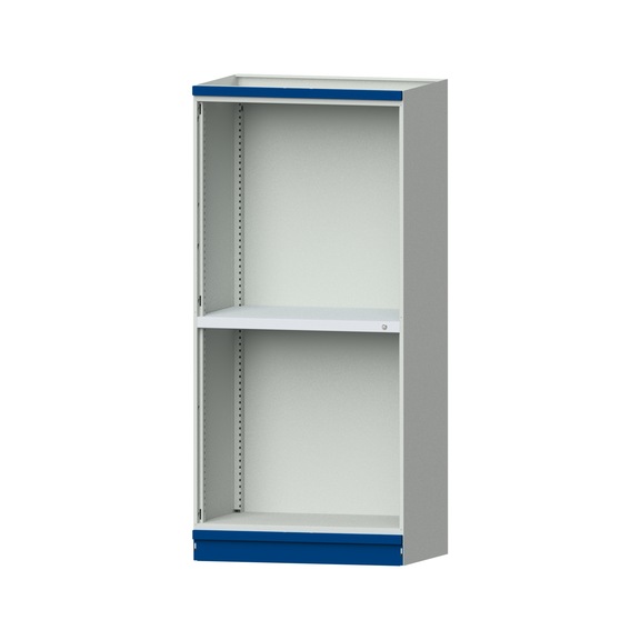 Basisschrank modulares Schranksystem, Modell 102, RAL 7035/5010, 999.170.0021 - Werkstattschrank