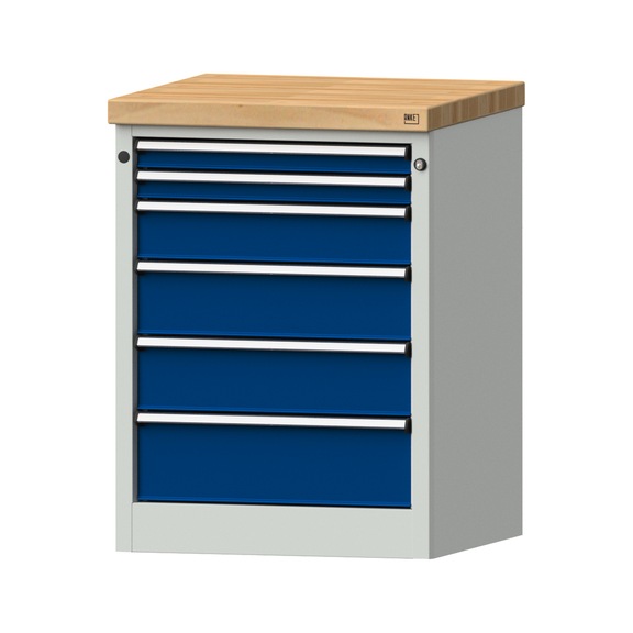 Side cabinet BL, model 105, BMP 50 mm, RAL 7035/RAL 5010, height 900 mm - Workshop cupboard