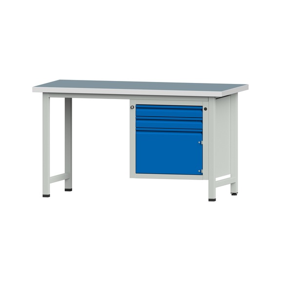 Combination workbench E 1500/2000 mm - 1UB, model 702, UBP 40 mm, RAL 7035/RAL 5012 - Combination workbench E 1500 mm