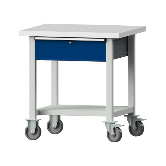 Work table, model 23, KSP 40 mm, RAL 7035/RAL 5010, 840 x 800 x 700 mm - Working table 800 mm movable