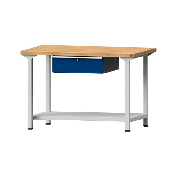 Work table, model 133, BMP 40 mm, RAL 7035/RAL 5010, 840 x 1270 x 800 mm - Working table 1270 mm static