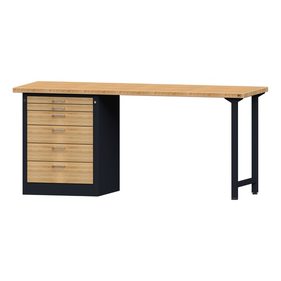 Combination workbench V/T-BL1500/2000 mm, model 832 BMP 40 mm RAL 7016, 890x2000x700 mm - Combination workbench 2000 mm models 821 VH - 850 VH