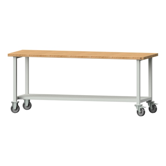 Work table, model 81, BMP 40 mm, RAL 7035, 840 x 2000 x 700 mm - Working table 2000 mm movable