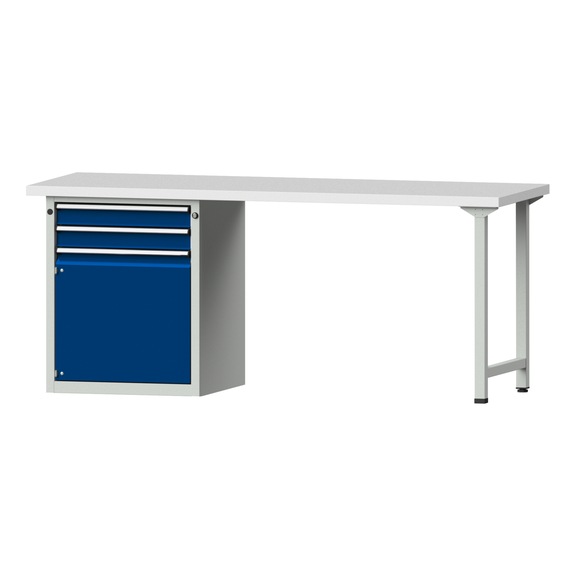 Combination workbench V/T-BL1500/2000 mm Model 822 KSP 40 mm RAL 7035/5010, 840x2000x700 - Combination workbench 2000 mm models 821 VH - 850 VH