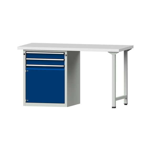 Combination workbench V/T-BL1500/2000 mm Model 802 KSP 40 mm RAL 7035/5010, 840 x 1500 x 700 - Combination workbench 1500 mm models 801 V - 808 VH