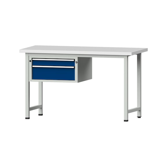 Combination workbench V/T-BL1500/2000 mm Model 501 KSP 40 mm RAL 7035/5010, 890 x 1500 x 700 - Combination workbench 1500 mm models 501 V - 709 V