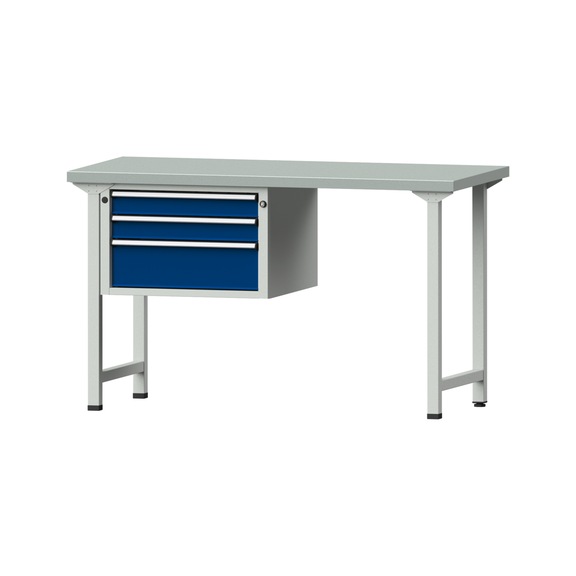 Combination workbench V/T-BL1500/2000 mm Model 603 ZBP 40 mm RAL 7035/5010, 890 x 1500 x 700 - Combination workbench 1500 mm models 501 V - 709 V