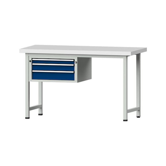 Combination workbench V/T-BL1500/2000 mm Model 502 KSP 50 mm RAL 7035/5010, 900 x 1500 x 700 - Combination workbench 1500 mm models 501 V - 709 V