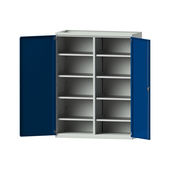 Heavy-duty cabinet W630 mm – H1950 mm, model 401, RAL 7035/RAL 5010, 620.011.0060 - Workshop cupboard