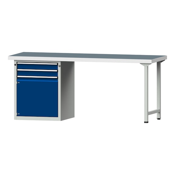 Combination workbench V/T-BL1500/2000 mm Model 822 UBP 50 mm RAL 7035/5010, 850 x 2000 x 700 - Combination workbench 2000 mm models 821 VH - 850 VH