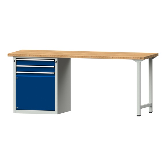 Combination workbench V/T-BL1500/2000 mm Model 822 BMP 40 mm RAL 7035/5010, 840x2000x700 - Combination workbench 2000 mm models 821 VH - 850 VH