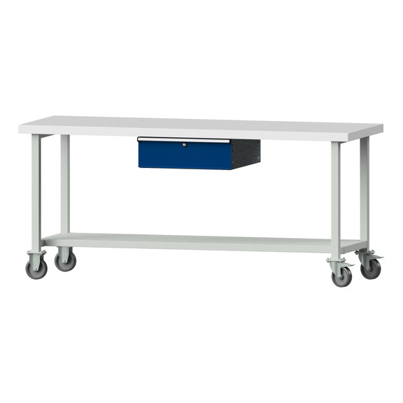 Work table, model 83, KSP 50 mm, RAL 7035/RAL 5010, 900 x 2000 x 700 mm - Working table 2000 mm movable