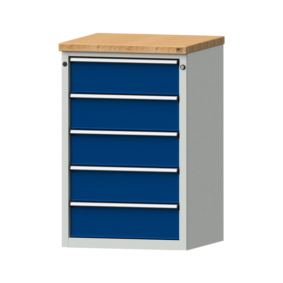 Side cabinet BL, model 403, BMP 40 mm, RAL 7035/RAL 5010, height 1020 mm - Workshop cupboard