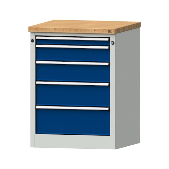 Side cabinet BL, model 106, BMP 40 mm, RAL 7035/RAL 5010, height 890 mm - Workshop cupboard