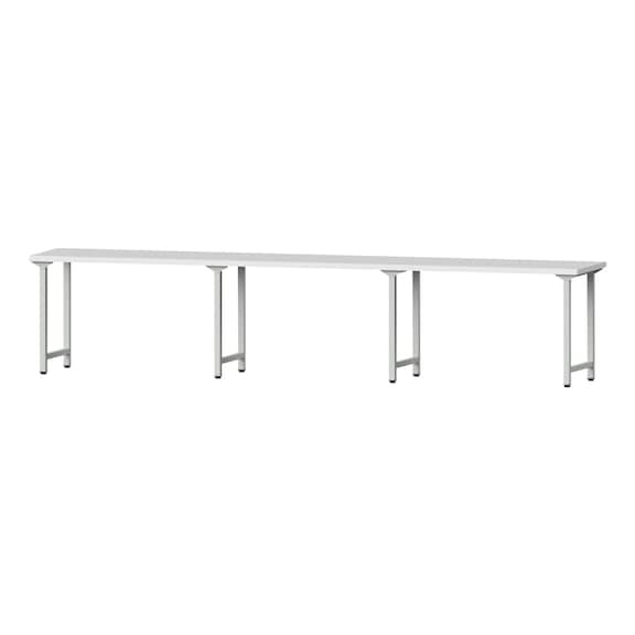 Work table, model 100, KSP 40 mm, RAL 7035, 840 x 4050 x 700 mm - Working table 4500 mm static