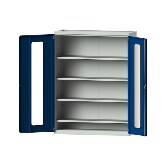 Schwerlastschrank T500mm - H1950mm, Modell 301, RAL 7035/RAL 5010, 620.007.0072 - Werkstattschrank