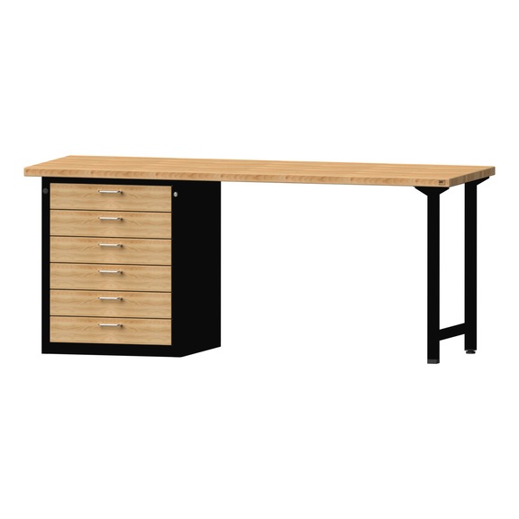 Kombiwerkbank V/T-BL1500/2000 mm, Modell 833 BMP 40 mm RAL 7016, 840x2000x700 mm - Kombiwerkbank V - BL 2000 mm Modelle 821 VH - 850 VH