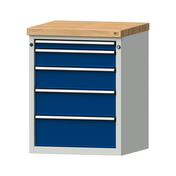 Side cabinet BL, model 106, BMP 50 mm, RAL 7035/RAL 5010, height 850 mm - Workshop cupboard