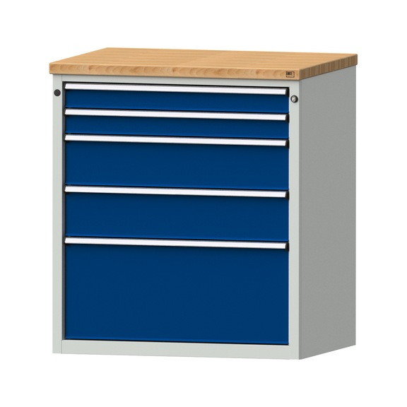 Drawer cabinet V910, model 3009, BMP 40 mm, RAL 7035/5010, height 1020 mm, 200 kg - Cupboard with drawers (storage equipment, workshop)