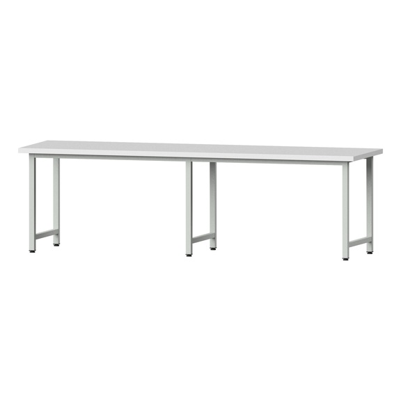 Arbeitstisch, Modell 190, KSP 40 mm, RAL 7035, 840 x 2800 x 800 mm - Arbeitstisch 2800 mm statisch