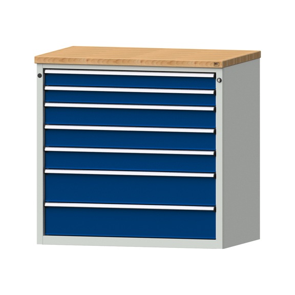 Drawer cabinet V1060 model 3005 BMP 40 mm RAL 7035/5010 height 1020 mm, 200 kg - Cupboard with drawers (storage equipment, workshop)