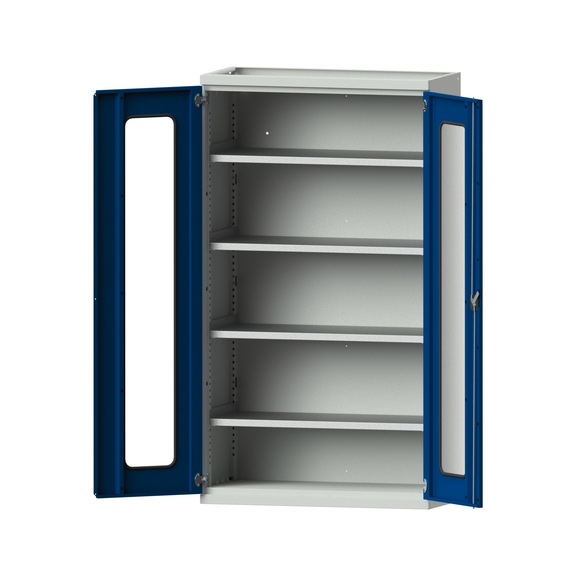 Schwerlastschrank T500mm - H1950mm, Modell 101, RAL 7035/RAL 5010, 620.007.0023 - Werkstattschrank