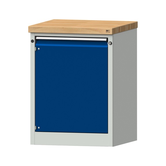 Beistellschrank BL, Modell 101, BMP 50 mm, RAL 7035/RAL 5010, Höhe 900 mm - Werkstattschrank