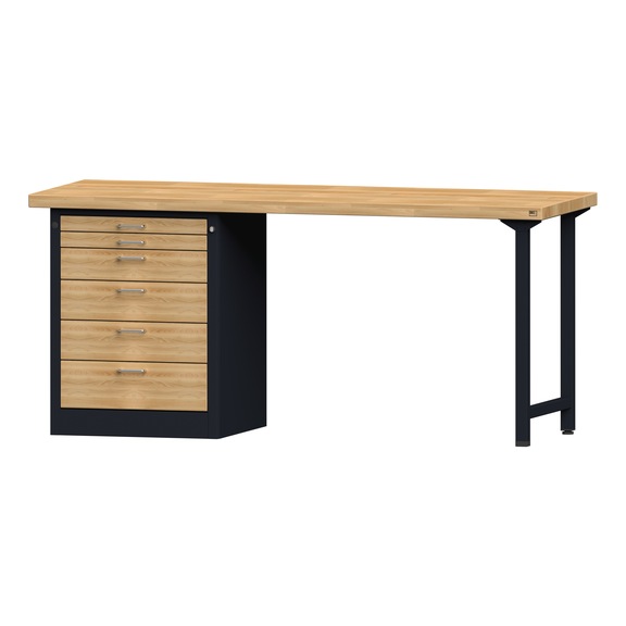 Combination workbench V/T-BL1500/2000 mm, model 832 BMP 50 mm RAL 7016, 900x2000x700 mm - Combination workbench 2000 mm models 821 VH - 850 VH