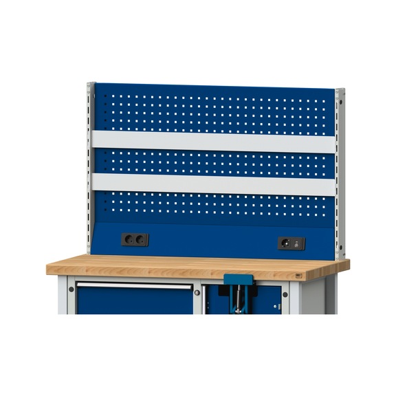 Grundaufbau Systemaufbau, Höhe 800, RAL 7035/RAL 5010, AM 1211, 999.200.0044 - Werkbank (System-Arbeitsplatz, Werkstatt, Sonstiges)