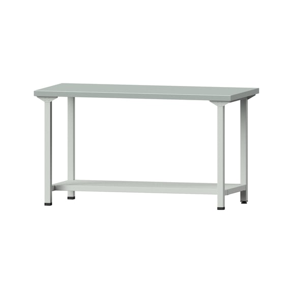 Arbeitstisch, Modell 51, ZBP 40 mm, RAL 7035, 840 x 1500 x 700 mm - Arbeitstisch 1500 mm statisch