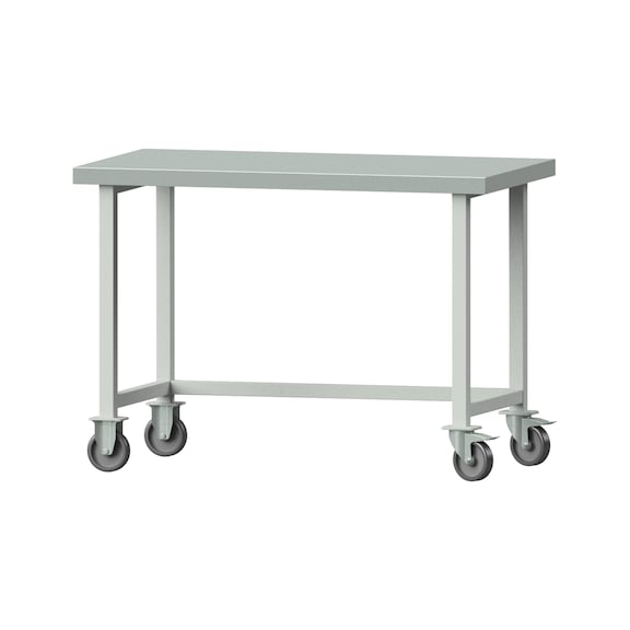 Work table, model 40, ZBP 50 mm, RAL 7035, 900 x 1270 x 700 mm - Working table 1270 mm movable