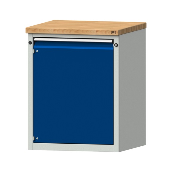 Side cabinet BL, model 101, BMP 40 mm, RAL 7035/RAL 5010, height 840 mm - Workshop cupboard