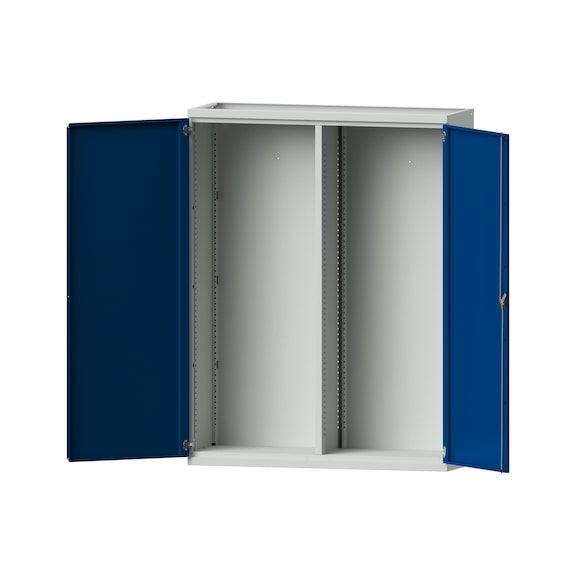 Schwerlastschrank T500mm - H1950mm, Modell 400, RAL 7035/RAL 5010, 620.007.0007 - Werkstattschrank