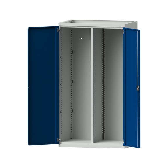 Heavy-duty cabinet T690 mm - H1950 mm, model 200, RAL 7035/RAL 5010, 620.014.0015 - Workshop cupboard